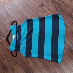 Ann Taylor Loft sleeveless blue striped tunic, size S